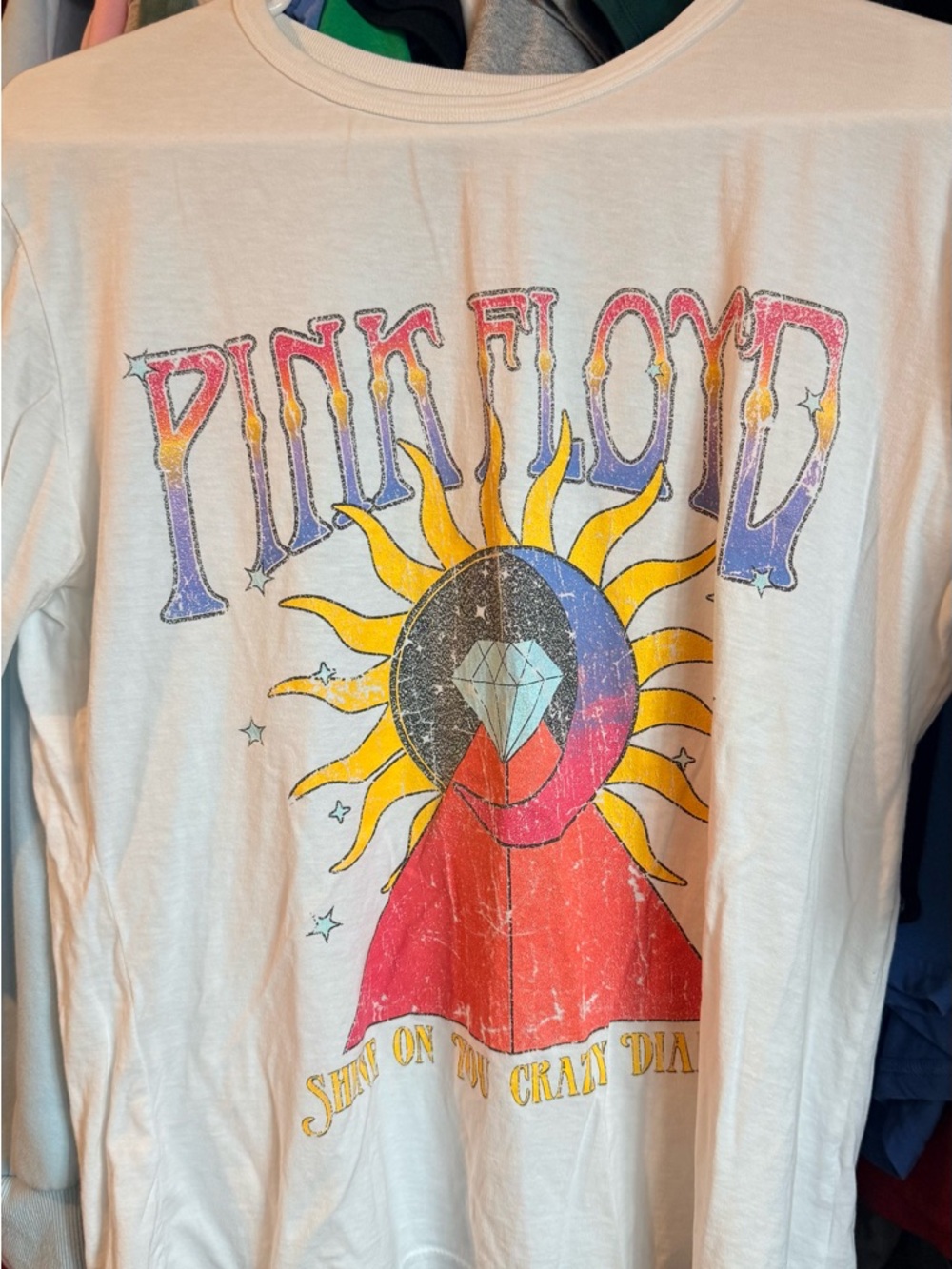 Pink Floyd Graphic Tee with Sunburst and Diamond